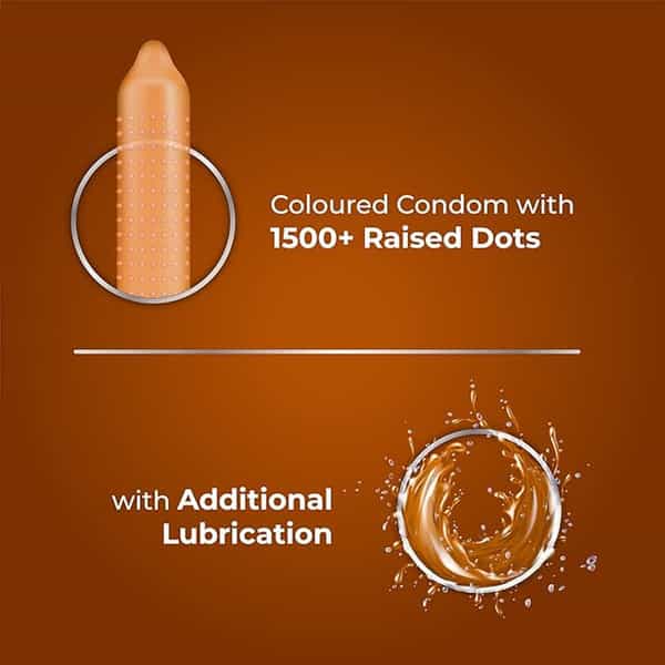 Skore Dotted Flavour Condoms (Chocolate) 10N (Pack Of 4) And Hard Rock Gel Sachet Free