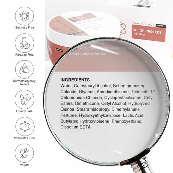 Bare Anatomy Expert Color Protect Hair Mask | 17 Amino Acid Complex & Quinoa Protein | 250 Gm