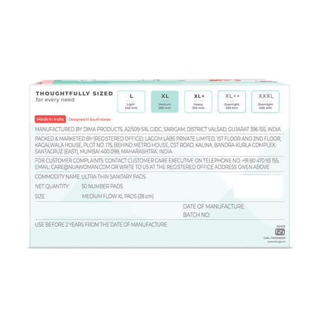 Nua Sanitary Pads |Xl | 50 Pads