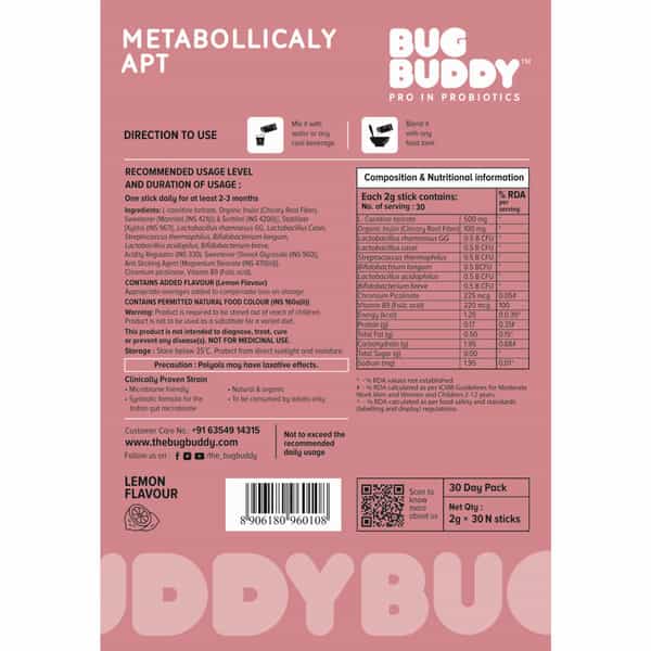 Bug Buddy Metabolically Apt | Supports Metabolism & Reduces Cravings | 30 Days Pack