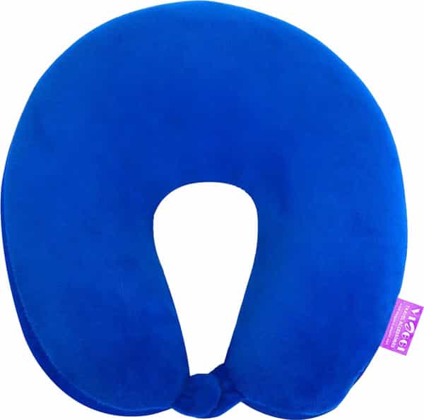 Viaggi Microbead Travel Neck Pillow With Fleece-Royal Blue