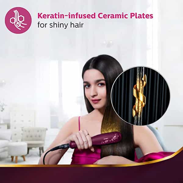Philips Bhs738/00 Kerashine Tutanium Wide Plate Straightener With Silkprotect Technology