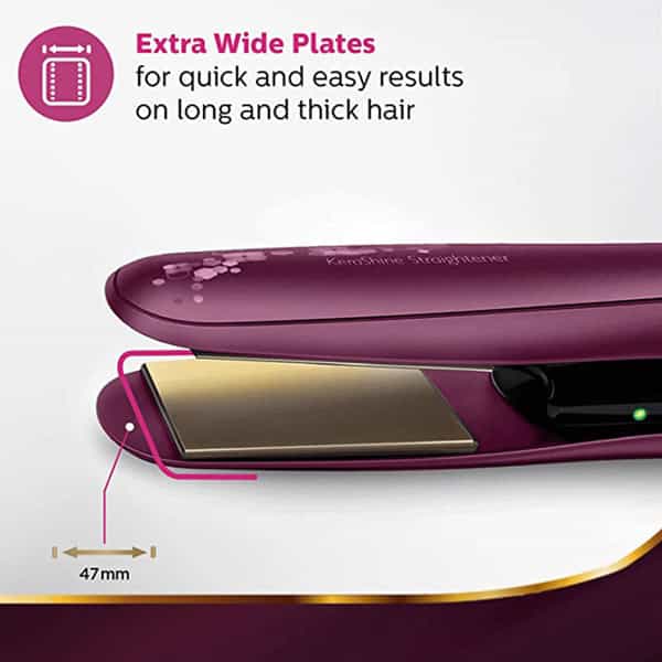 Philips Bhs738/00 Kerashine Tutanium Wide Plate Straightener With Silkprotect Technology