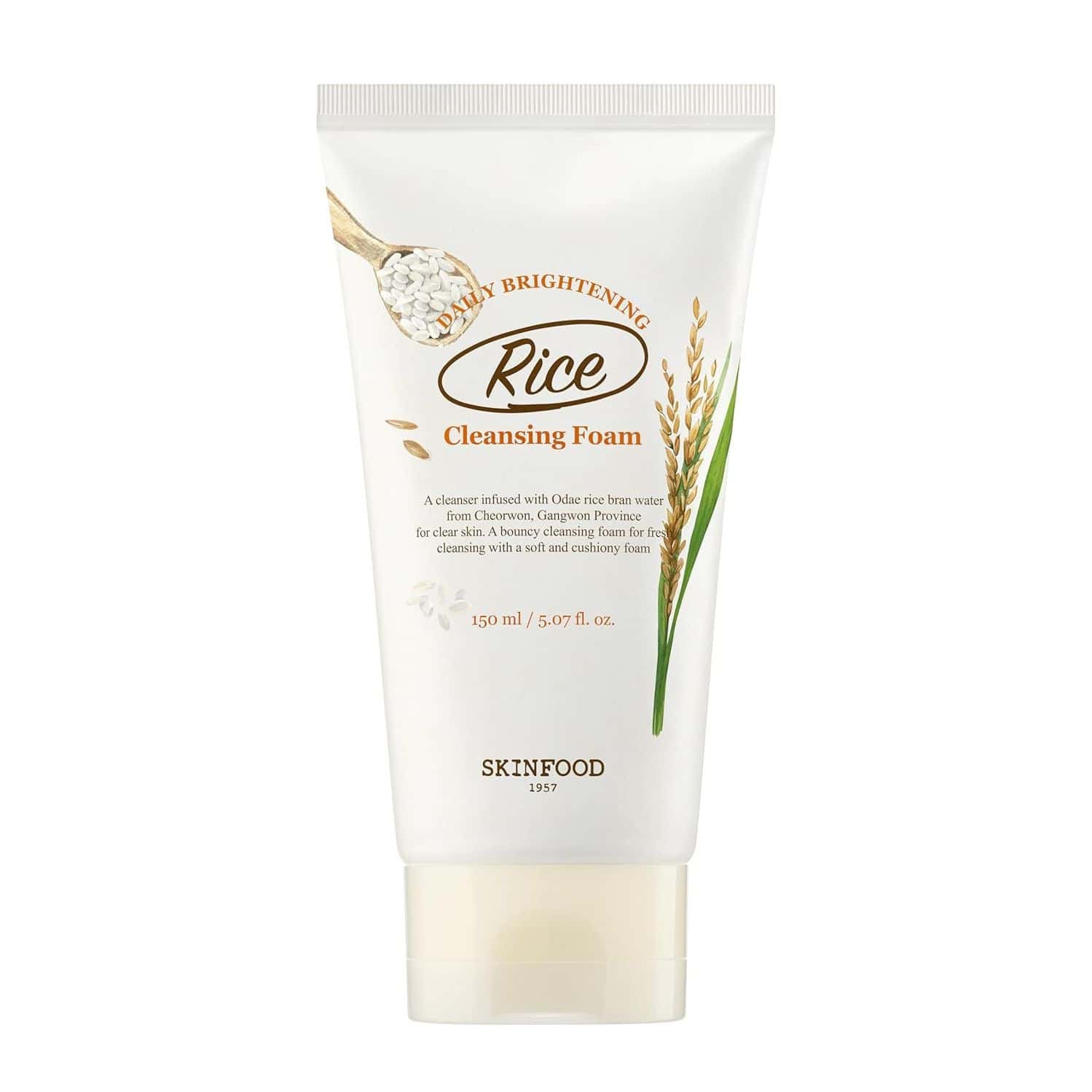 Skinfood Rice Daily Brightening Scrub Foam - Rice Bran Water - Cheorwon Odae - 150ml