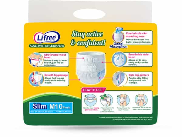 Lifree Slim Absorb Pants Medium - 10 Pants