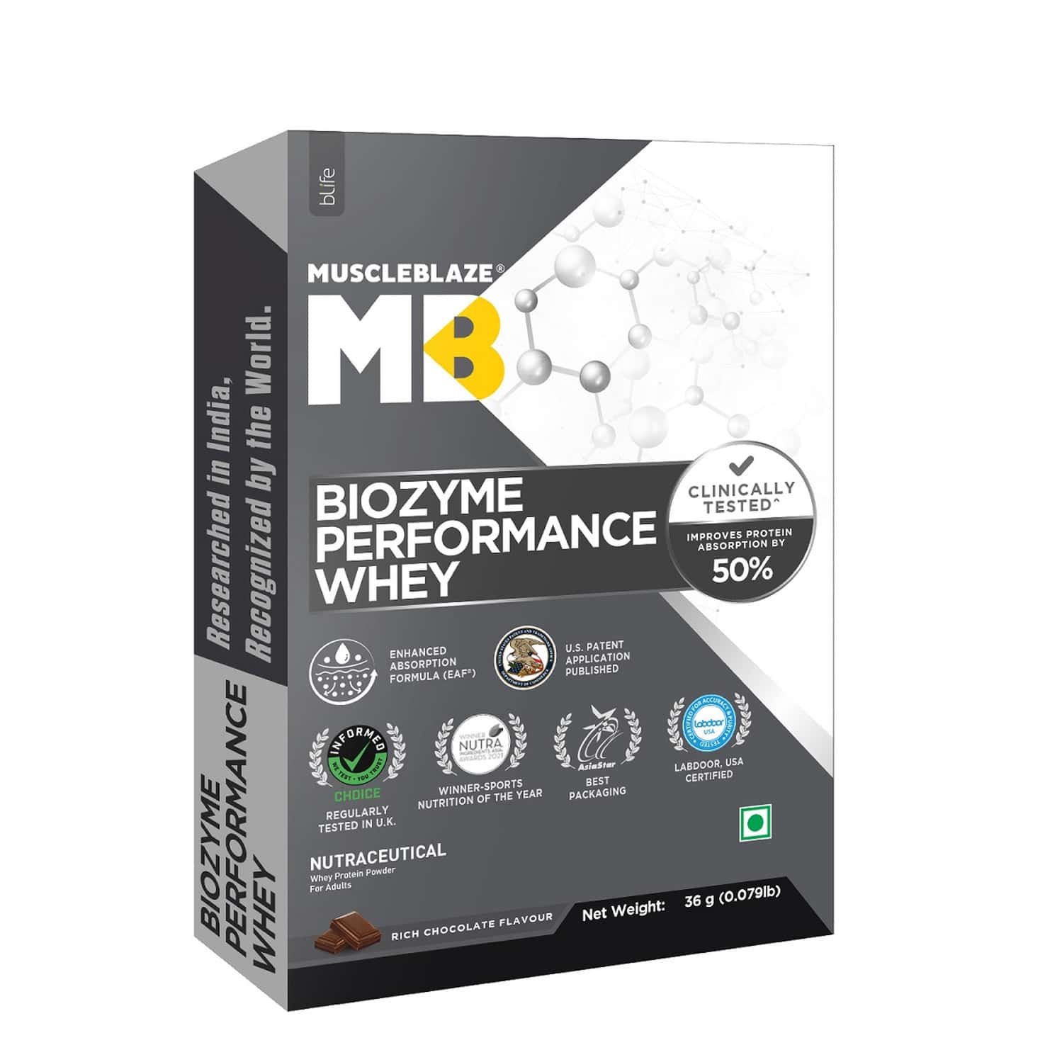 Muscleblaze Biozyme Performance Whey Rich Chocolate 36g (single Serving)