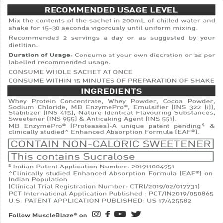 Muscleblaze Biozyme Performance Whey Rich Chocolate 36g (Single Serving)