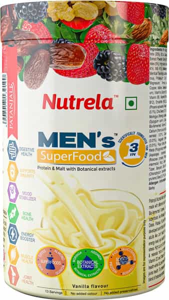 Patanjali Nutrela Men's Superfood- Protein & Malt With Botanical Extracts- 400G Jar
