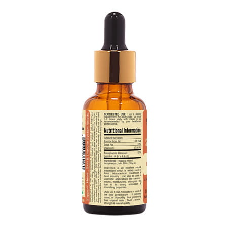 Sharrets E - Organic Vitamin E Oil For Face | Skin | Hair - Natural Mixed Tocopherols | Vegan