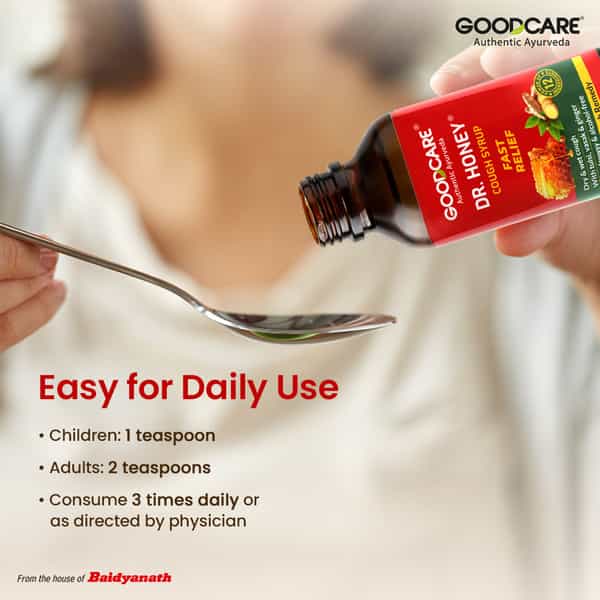 Goodcare Dr Honey Cough Syrup | Adults | Tulsi Ginger | 100 Ml | Pack Of 1
