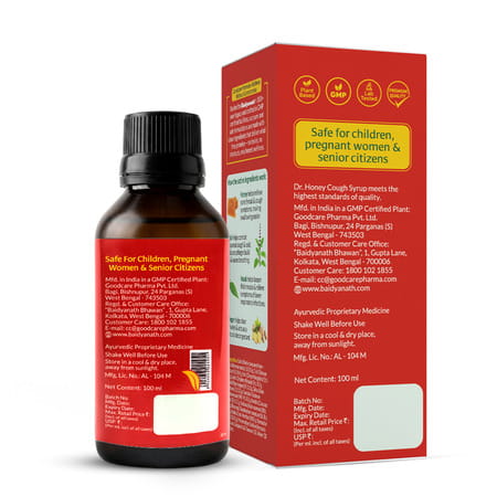 Goodcare Dr Honey Cough Syrup | Adults | Tulsi Ginger | 100 Ml | Pack Of 1