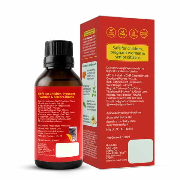 Goodcare Dr Honey Cough Syrup | Adults | Tulsi Ginger | 100 Ml | Pack Of 1