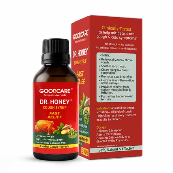 Goodcare Dr Honey Cough Syrup | Adults | Tulsi Ginger | 100 Ml | Pack Of 1