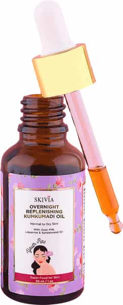 Skivia Kumkumadi Face Oil With Goat Milk & Vitamin E - 15 Ml| Youthful Radiance|Combat Aging Signs