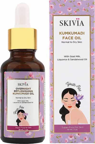 Skivia Kumkumadi Face Oil With Goat Milk & Vitamin E - 15 Ml| Youthful Radiance|Combat Aging Signs