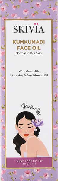 Skivia Kumkumadi Face Oil With Goat Milk & Vitamin E - 15 Ml| Youthful Radiance|Combat Aging Signs