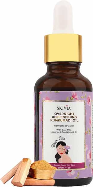 Skivia Kumkumadi Face Oil With Goat Milk & Vitamin E - 15 Ml| Youthful Radiance|Combat Aging Signs