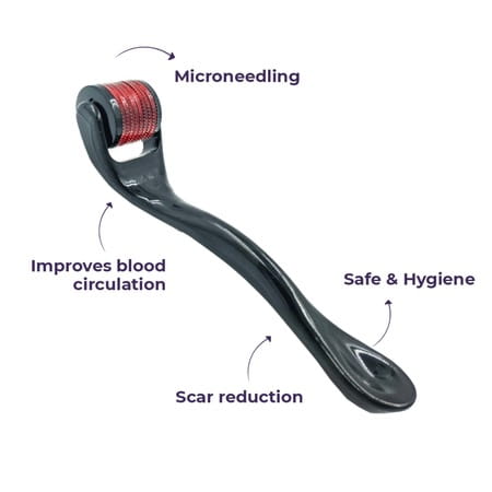Sanfe Selfly Derma Roller - 0.5mm 540 Titanium Alloy Micro Needles Hair & Beard Follicle Stimulation