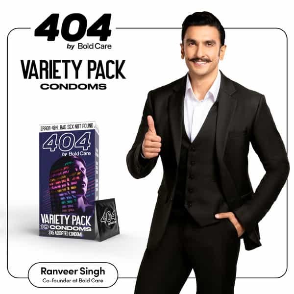 404 By Bold Care Variety Pack Condoms For Men |5 Different Types |With Disposable Pouches - 10 Pcs.