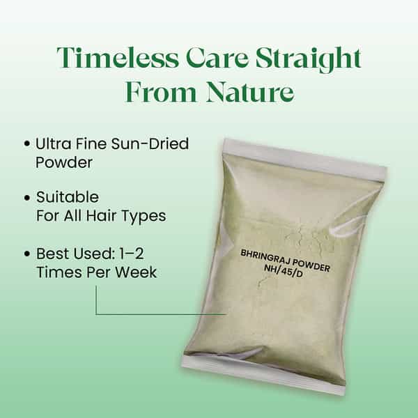 Raw Tatva Bhringraj Powder | Hair Fall Reduction & Scalp Nourishment | All Hair Types | 100G