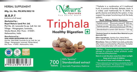 Naturz Ayurveda Triphala 700 Tablets Value Pack Of 2