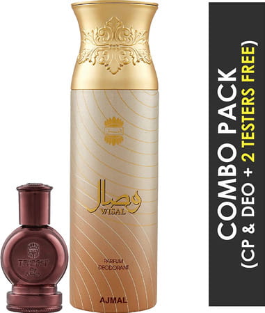 Ajmal Tempest Cp Oil Alcohol-Free Attar 12ml For Unisex And Wisal Deodorant 200ml For Women