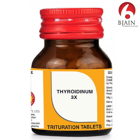Bjain Thyroidinum 3X Tablets 25G | Supports Thyroid Function | Metabolism & Energy Balance