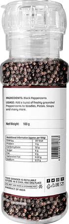 Lunn Black Peppercorns (Grinder) 50g