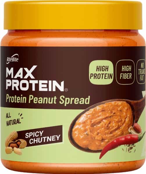 Max Protein Peanut Spread - Spicy Chutney [340 Gm] - Pack Of 1