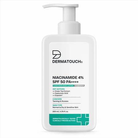 Dermatouch Niacinamide 4% Spf 50 Pa++++ Sunscreen Lotion | All Skin Types | 200ml