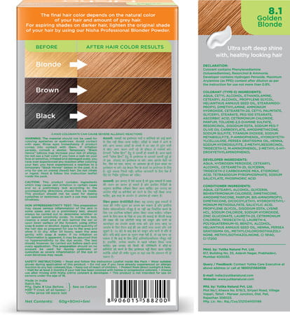 Nisha Creme Hair Color 8.1 Golden Blonde 150g Pack Of 2 | Permanent Hair Colour | 100% Grey Coverage