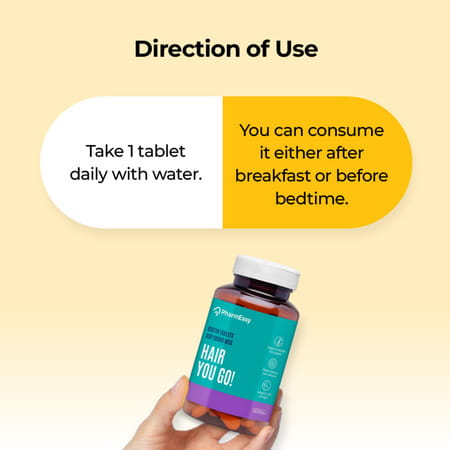 Pharmeasy Biotin 10000mcg - For Hair | Skin & Nails - Bottle Of 60