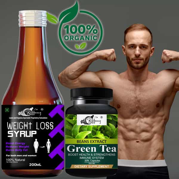 Weight Loss Syrup & Green Tea Extract Capsules - 100% Ayurvedic (200Ml+30Capsules)