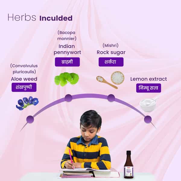 Babyorgano Ayurvedic Shankhpushpi & Brahmi Brain Booster Syrup For Kids - 200Ml