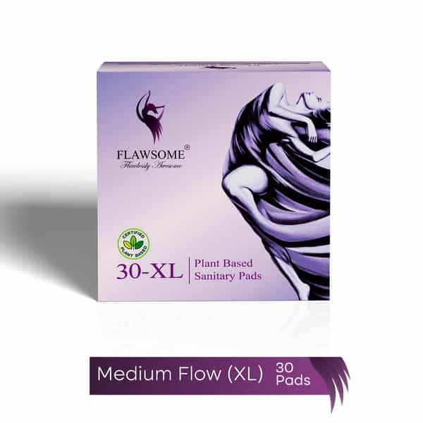 Flawsome Sensitive Sanitary Pads With Paper Disposal Pouches | No Chemicals | Size Xl - 30N