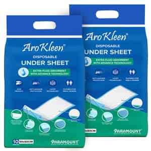 Arokleen 90 X 60 Cm Patient Disposable Underpads Super Absorbent Polymer 10pcs (pack Of 2)
