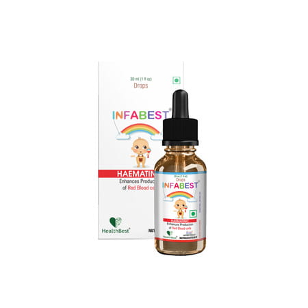 Healthbest Infabest Hematinic (Iron) Drops For Toddlers Mixed Fruit Flavor - 30ml