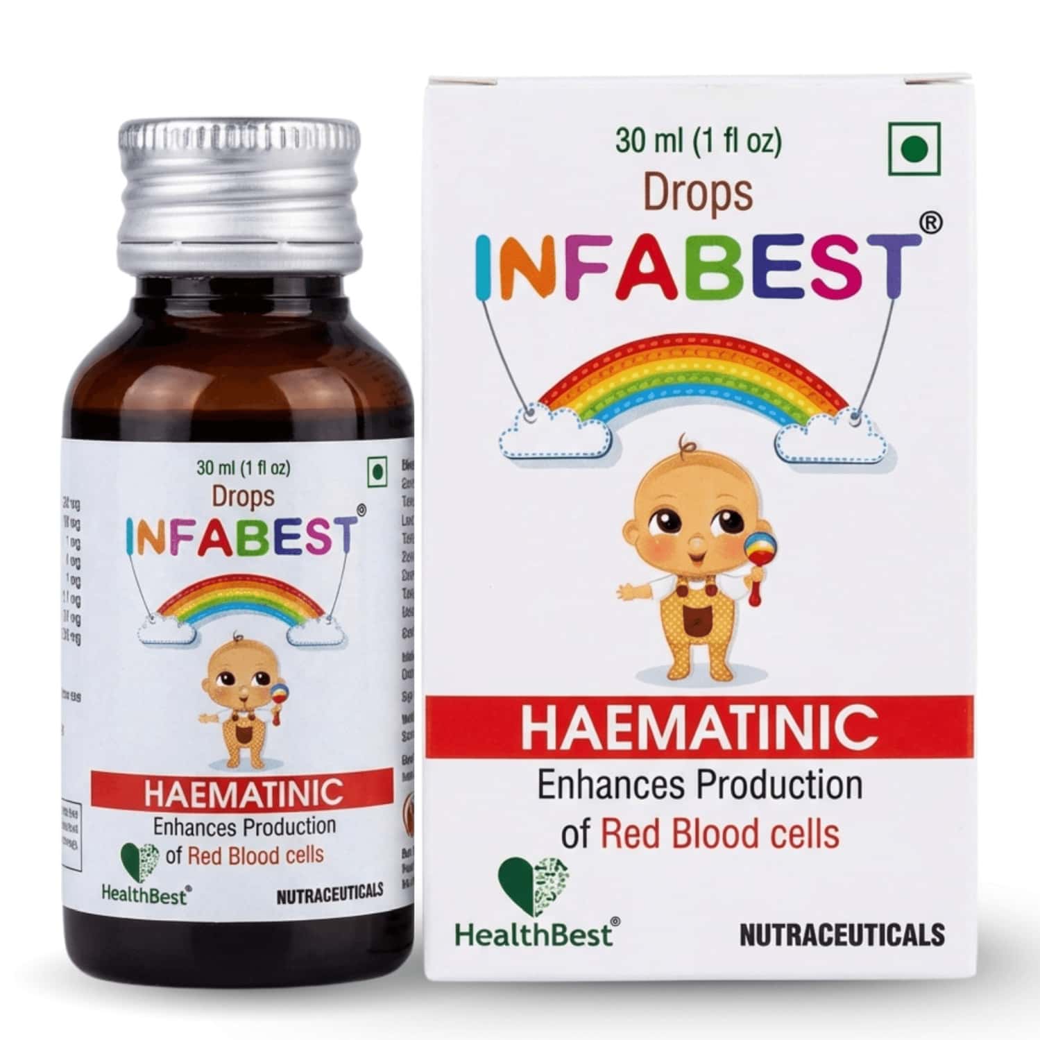 Healthbest Infabest Hematinic (iron) Drops For Toddlers Mixed Fruit Flavor - 30ml