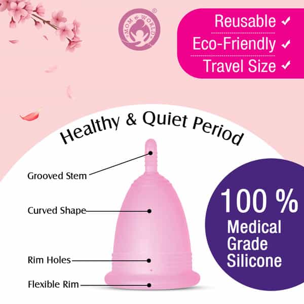 Mom & World Reusable Menstrual Cup For Women 100% Medical Grade Silicone-(Small)