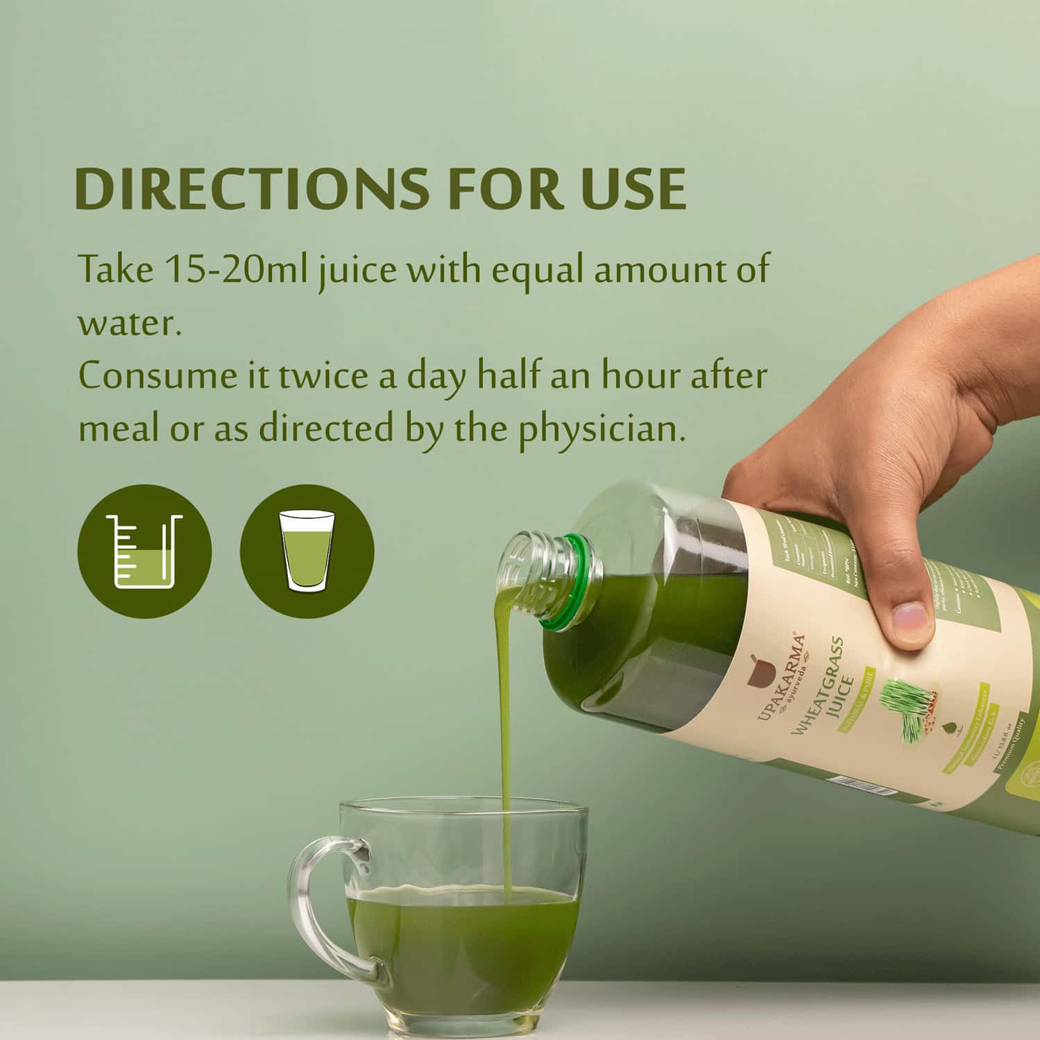 Buy UPAKARMA AYURVEDA WHEATGRASS JUICE NATURAL HERBAL AYURVEDIC JUICE