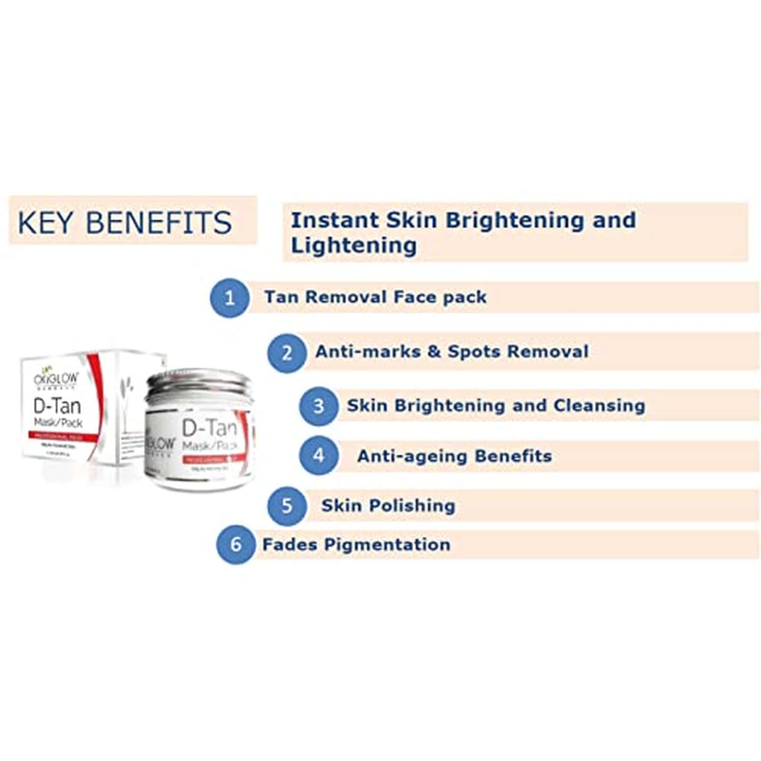 Oxyglow Herbals D-Tan Mask|Lightens And Brightens The Skin|Skin Polishing (250gram)