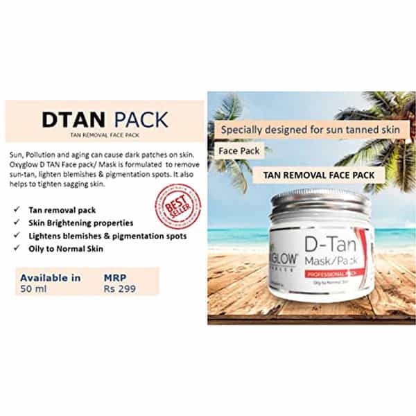 Oxyglow Herbals D-Tan Mask|Lightens And Brightens The Skin|Skin Polishing (250Gram)