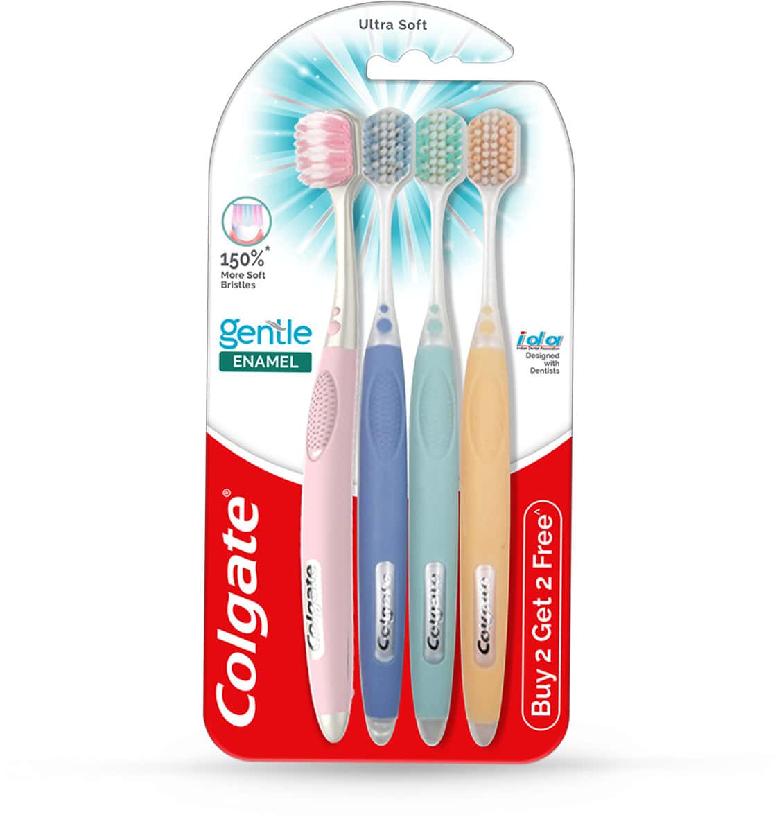 Colgate Gentle Enamel Ultra Soft Toothbrush - (b2g2 Free) - 4 Pcs