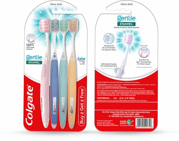 Colgate Gentle Enamel Ultra Soft Toothbrush - (B2g2 Free) - 4 Pcs