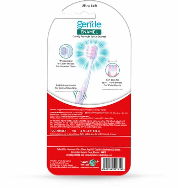 Colgate Gentle Enamel Ultra Soft Toothbrush - (B2g2 Free) - 4 Pcs