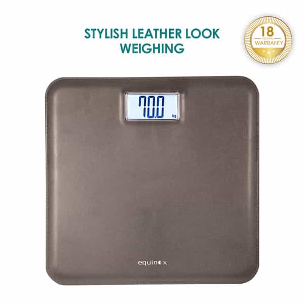 Equinox Personal Digital Weighing Scale Eq-Eb-6171L - Leather Look With Abs Platform | Lcd Display