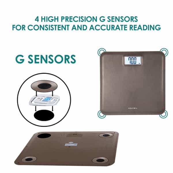 Equinox Personal Digital Weighing Scale Eq-Eb-6171L - Leather Look With Abs Platform | Lcd Display