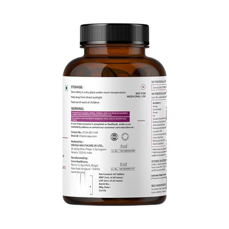 Nirvasa Plant Based Biotin Tablets With Sesbania, Amla & More | For Hair, Nails & Skin (60 Tablets)