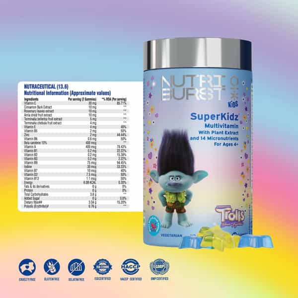 Nutriburst Super Kidz Trolls Gummies - 60 Gummy