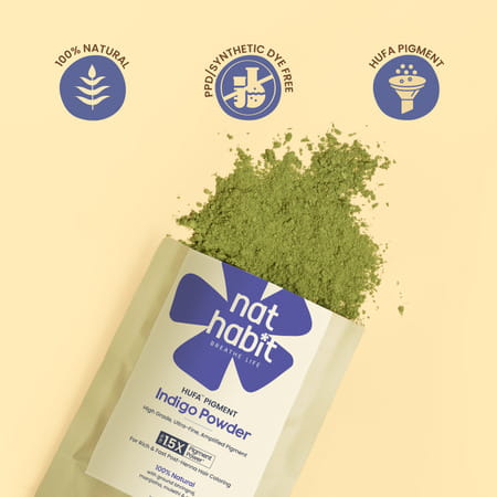 Nat Habit Indigo Powder For Hair | Black Color | 100% Natural (85G)